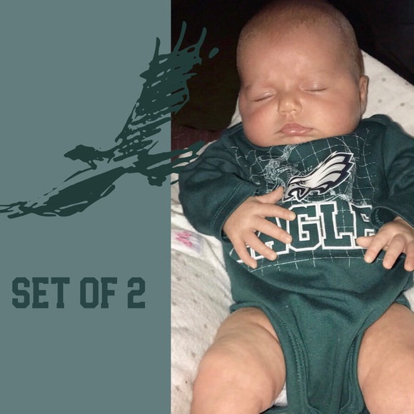Set of 2 Philadelphia Eagles LS Bodysuits - Picture 2 of 8